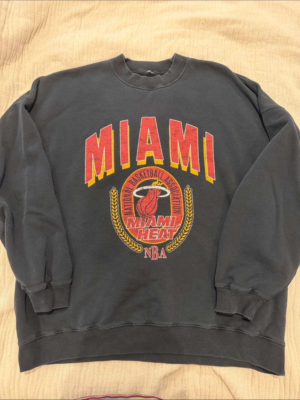 Abercrombie & Fitch Black Miami Heat Graphic Crewneck